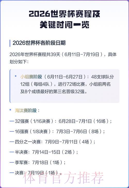 重磅!2026世界杯最新赛程时间表正式曝光 重磅!2026世界杯最新赛程时间表正式曝光
